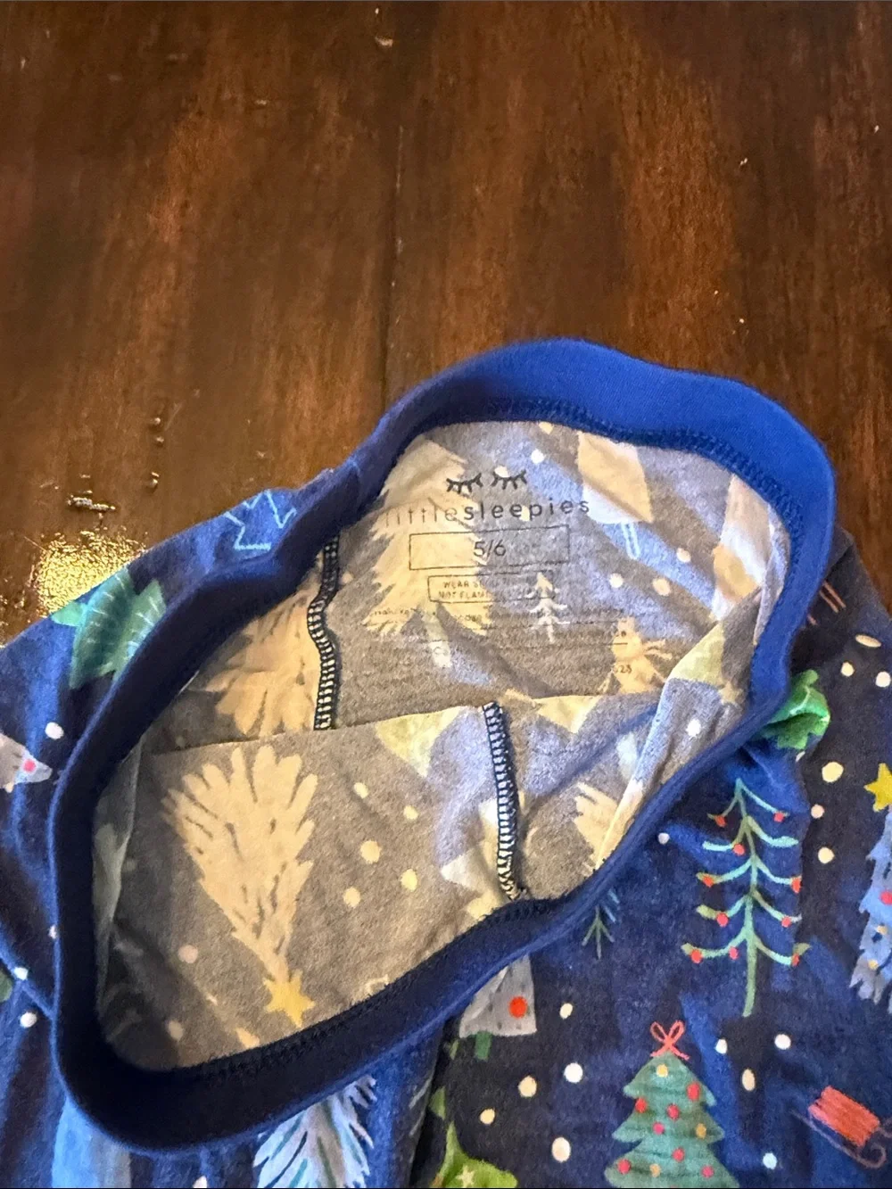 Kids Navy Blue Holiday Tree Pajama Set